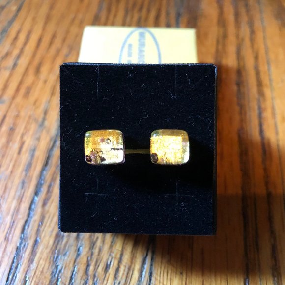 Square Murano Glass Earrings NWOT - Picture 5 of 7